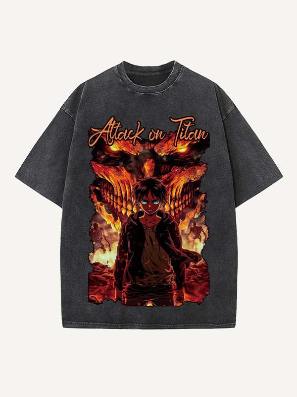 Attack on Titan Print Round Neck T-shirt