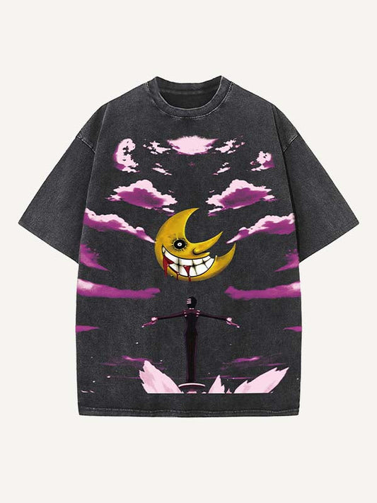 Soul Eater Print Round Neck T-shirt