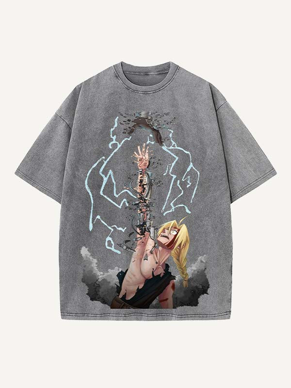 Fullmetal Alchemist Print Round Neck T-shirt