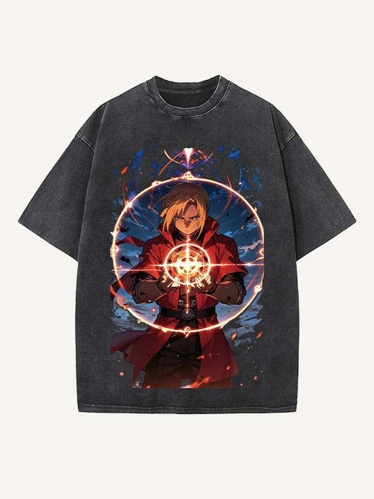Fullmetal Alchemist Print Round Neck T-shirt