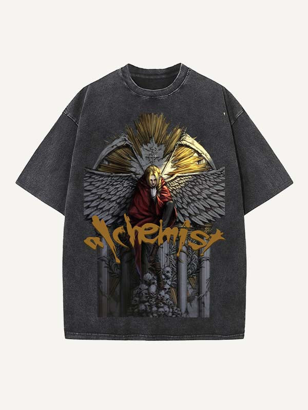 Fullmetal Alchemist Print Round Neck T-shirt