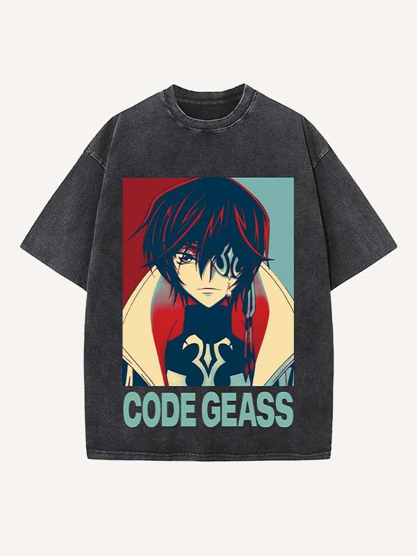 Code Geass Print Round Neck T-shirt