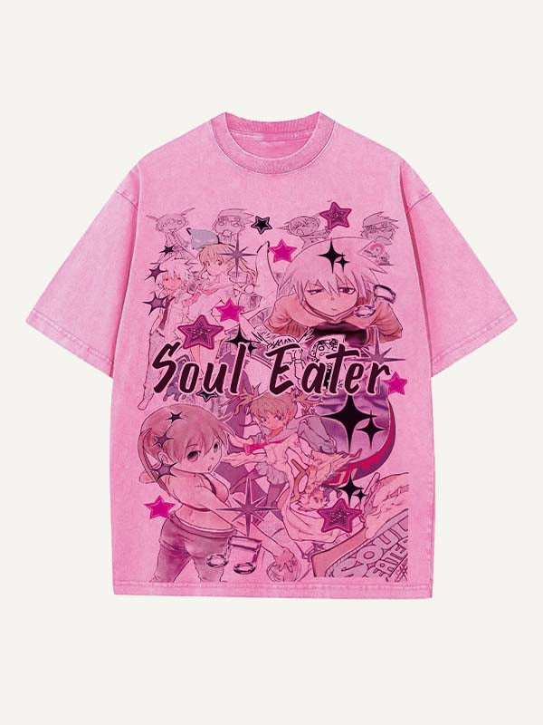 Soul Eater Print Round Neck T-shirt