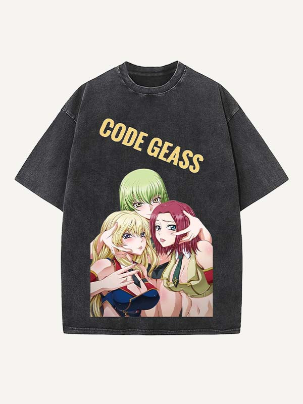 Code Geass Print Round Neck T-shirt
