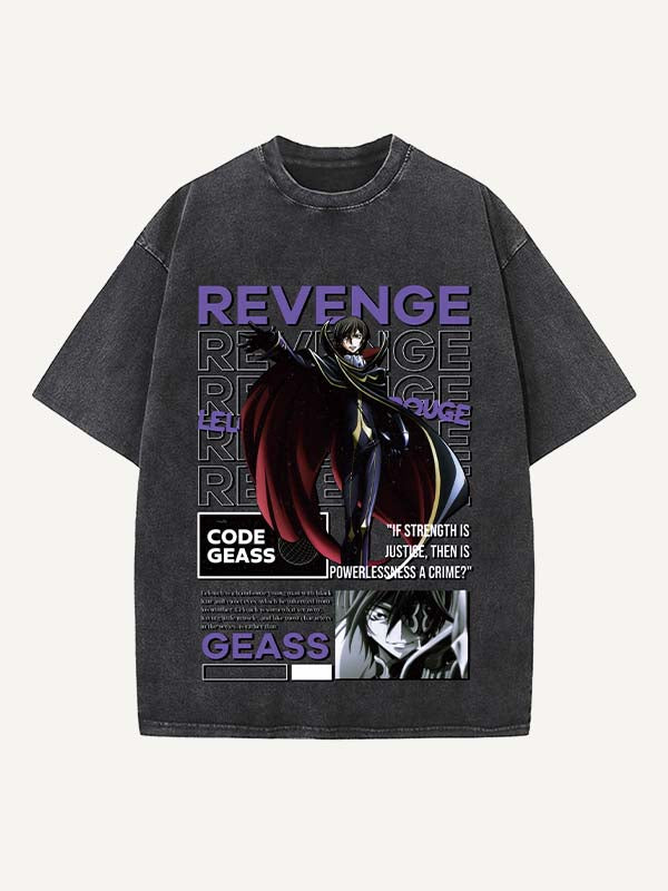 Code Geass Print Round Neck T-shirt