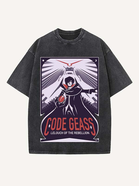 Code Geass Print Round Neck T-shirt