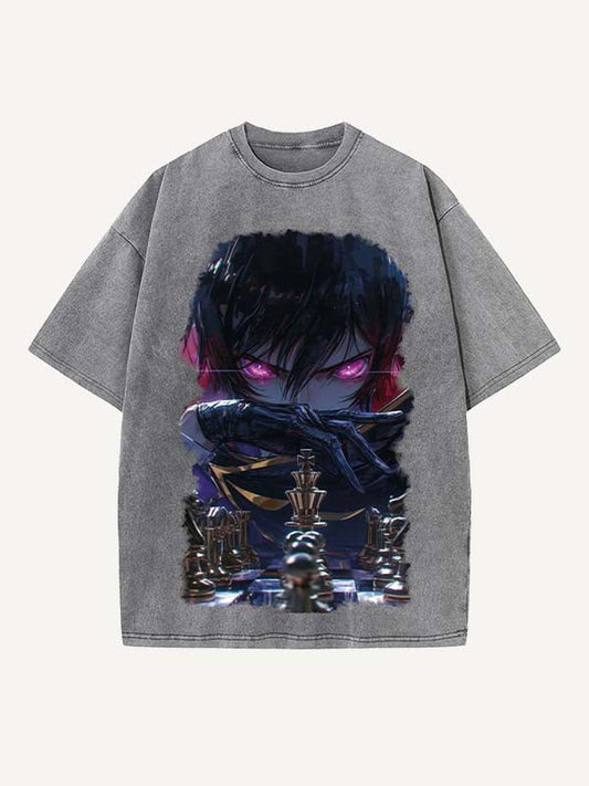 Code Geass Print Round Neck T-shirt