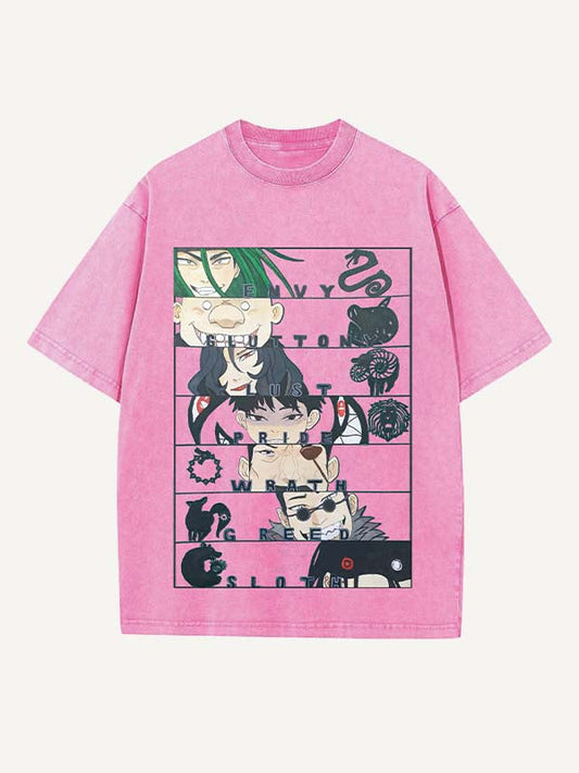 Fullmetal Alchemist Print Round Neck T-shirt