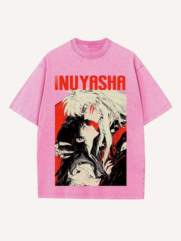 Inuyasha Print Round Neck T-shirt