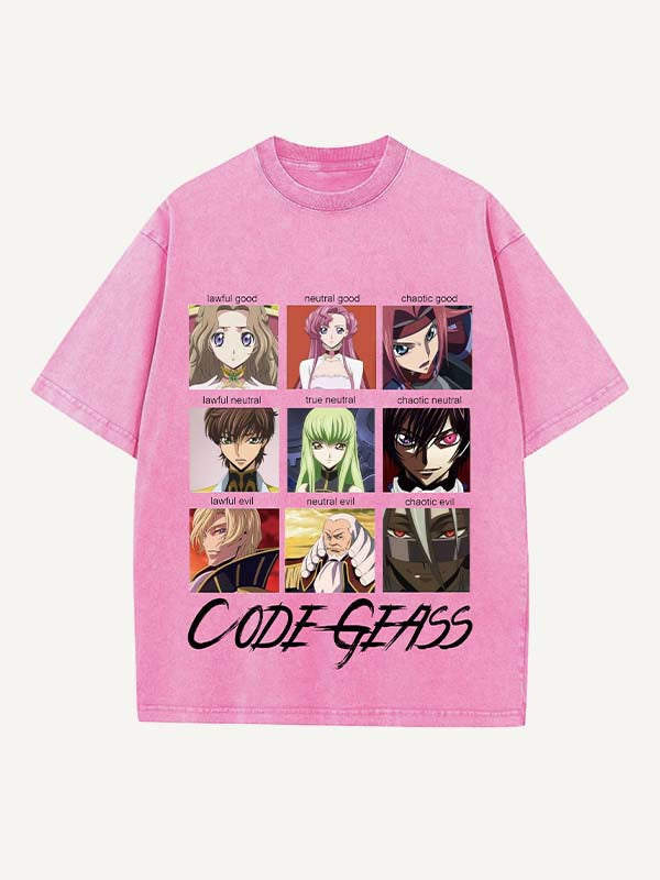 Code Geass Print Round Neck T-shirt
