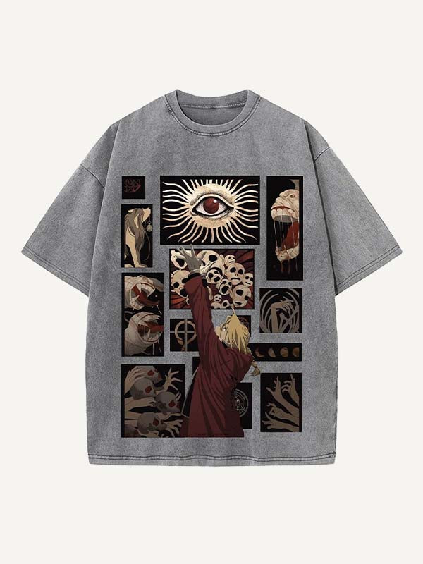 Fullmetal Alchemist Print Round Neck T-shirt