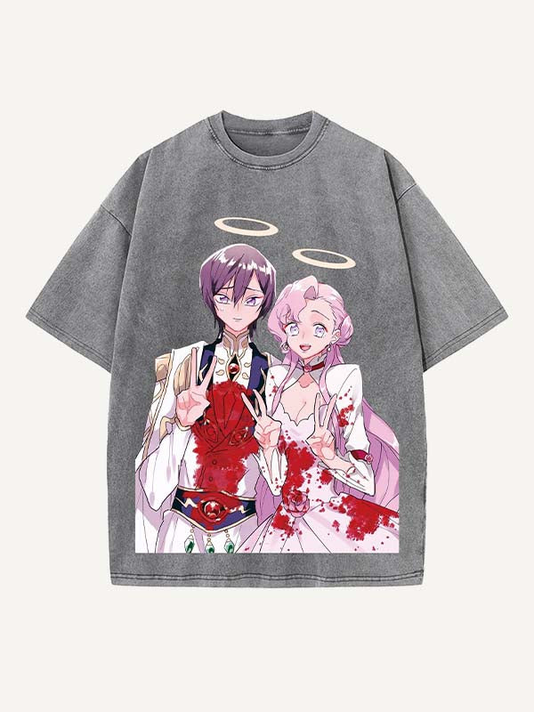 Code Geass Print Round Neck T-shirt