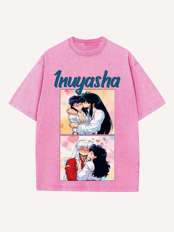 Inuyasha Print Round Neck T-shirt