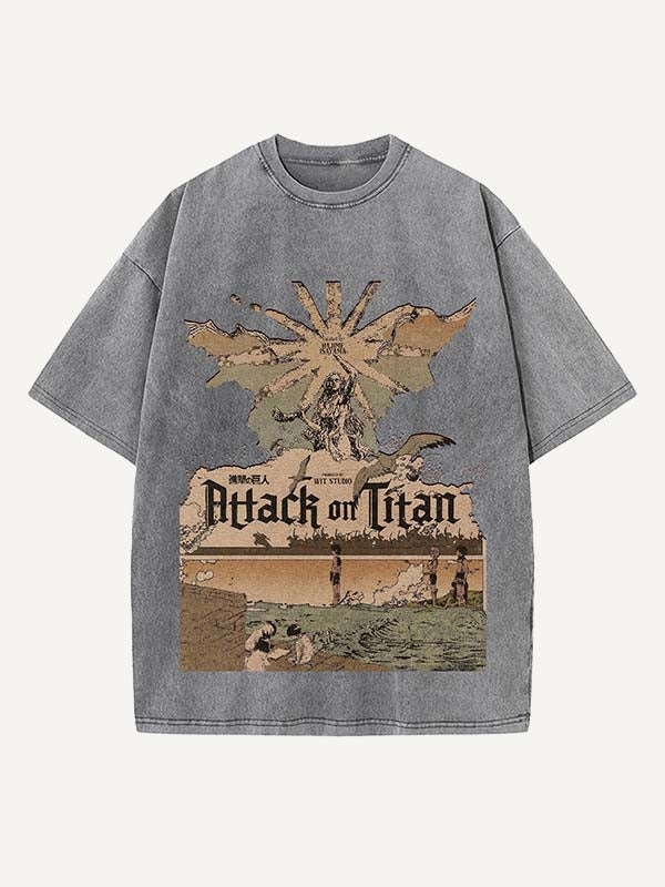 Attack on Titan Print Round Neck T-shirt