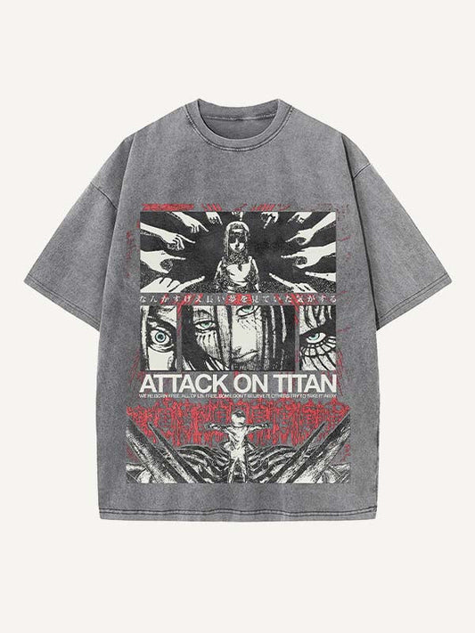 Attack on Titan Print Round Neck T-shirt