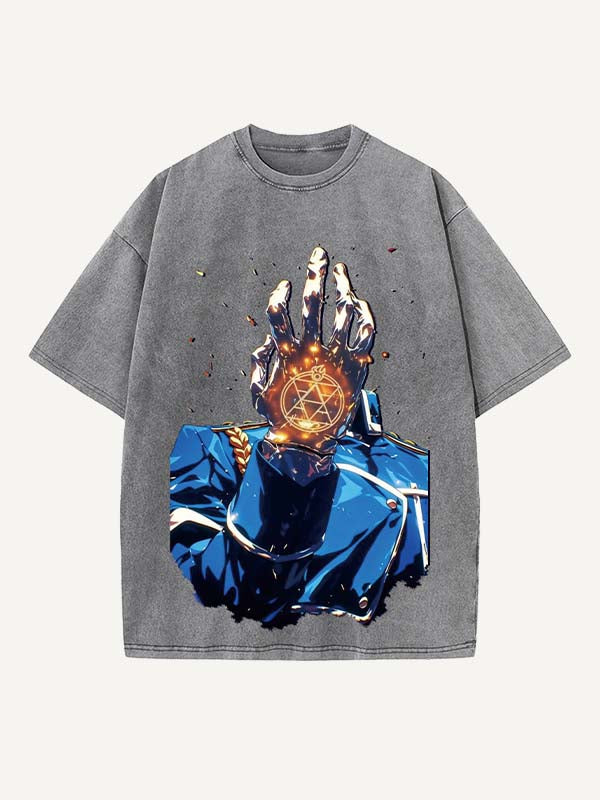Fullmetal Alchemist Print Round Neck T-shirt