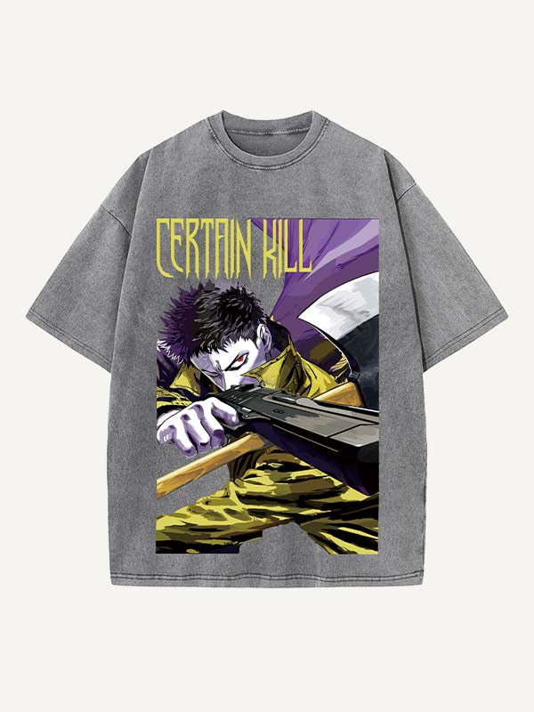 One-Punch Man Print Round Neck T-shirt