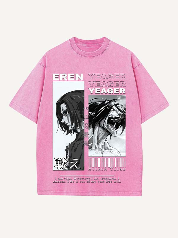 Attack on Titan Print Round Neck T-shirt