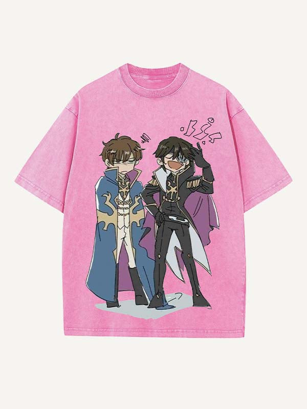 Code Geass Print Round Neck T-shirt