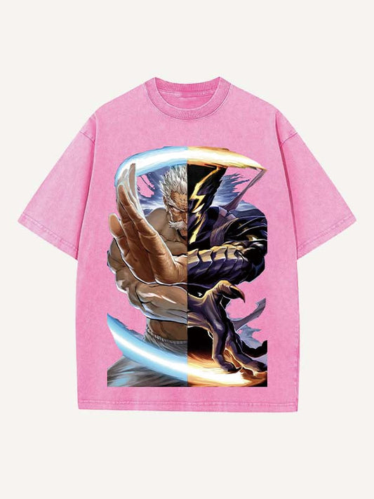 One-Punch Man Print Round Neck T-shirt