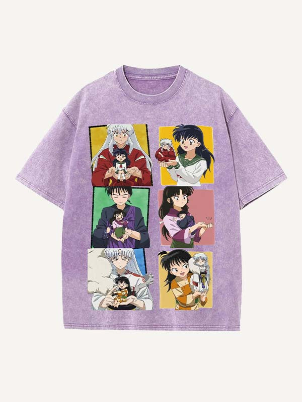 Inuyasha Print Round Neck T-shirt