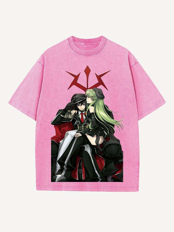 Code Geass Print Round Neck T-shirt
