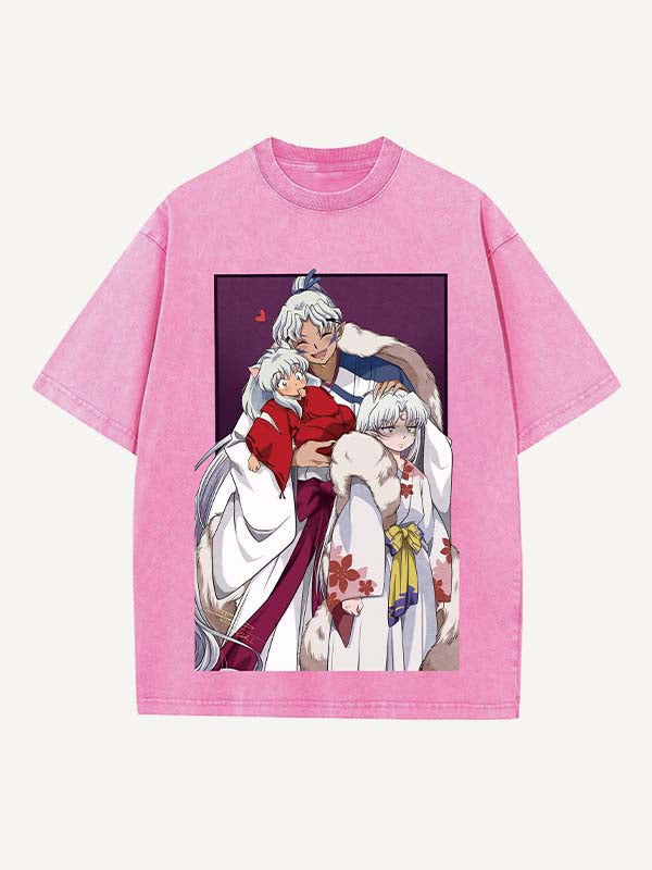 Inuyasha Print Round Neck T-shirt