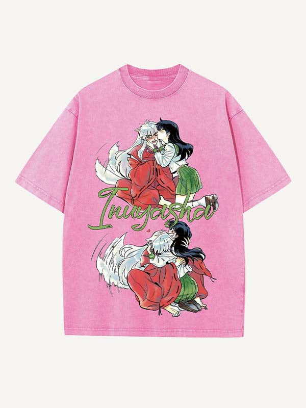 Inuyasha Print Round Neck T-shirt