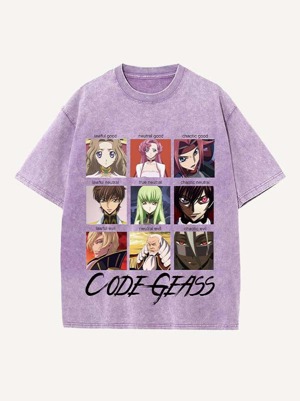 Code Geass Print Round Neck T-shirt