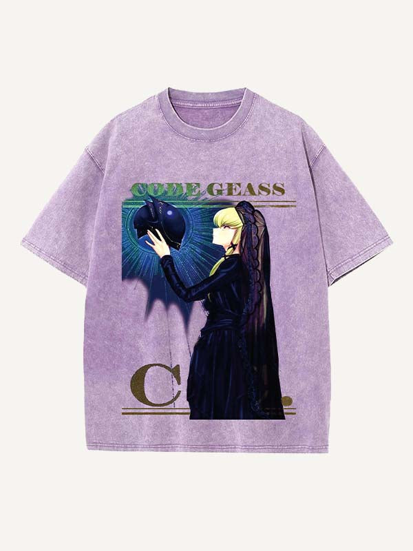 Code Geass Print Round Neck T-shirt