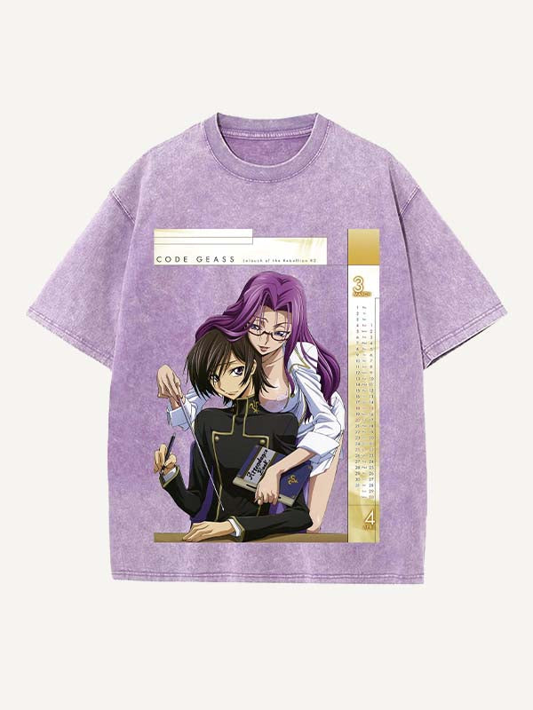 Code Geass Print Round Neck T-shirt
