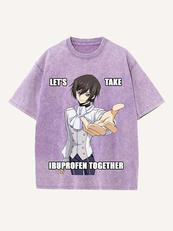Code Geass Print Round Neck T-shirt