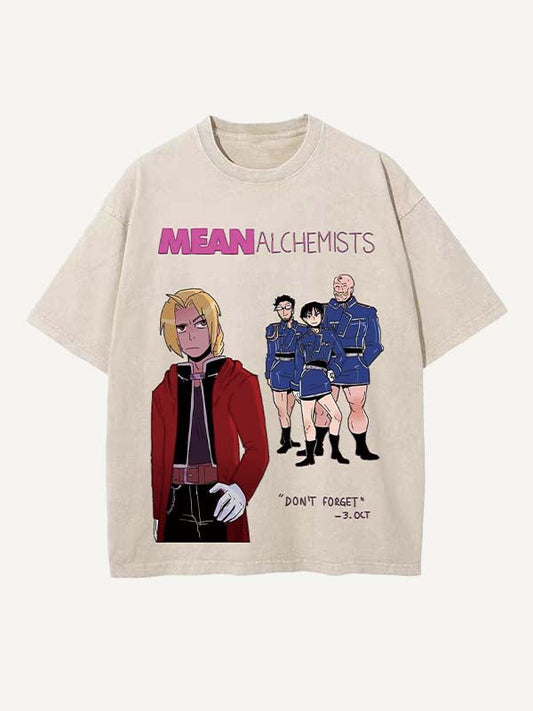 Fullmetal Alchemist Print Round Neck T-shirt
