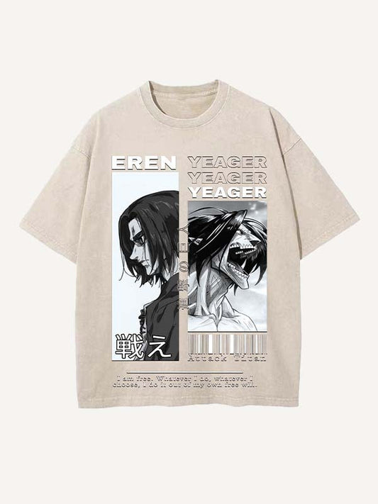 Attack on Titan Print Round Neck T-shirt