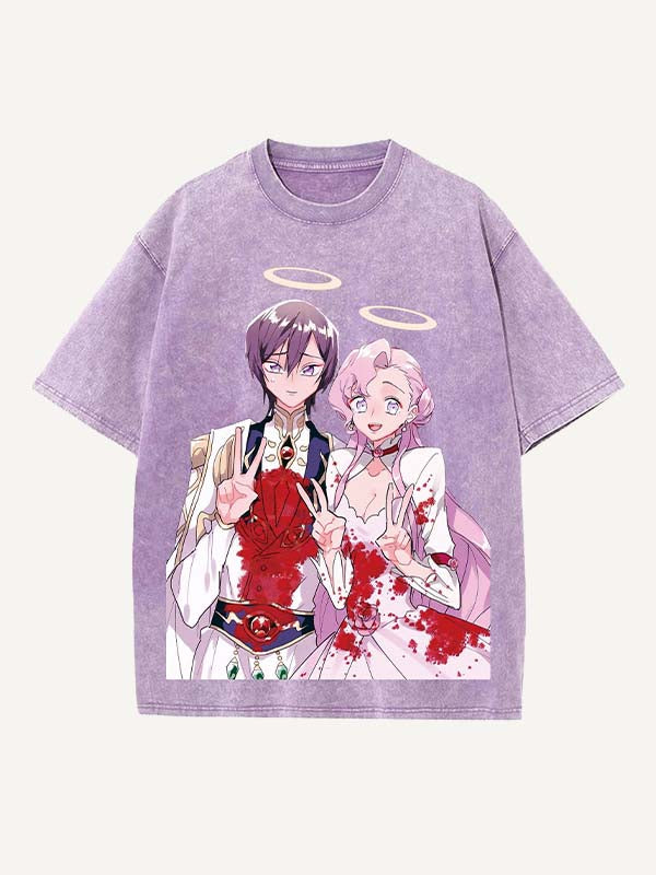 Code Geass Print Round Neck T-shirt