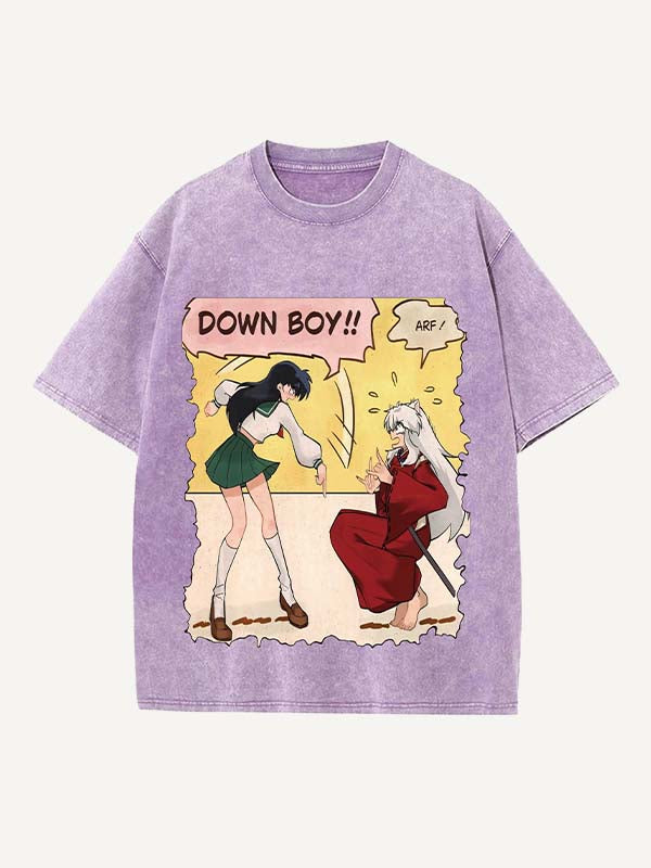 Inuyasha Print Round Neck T-shirt