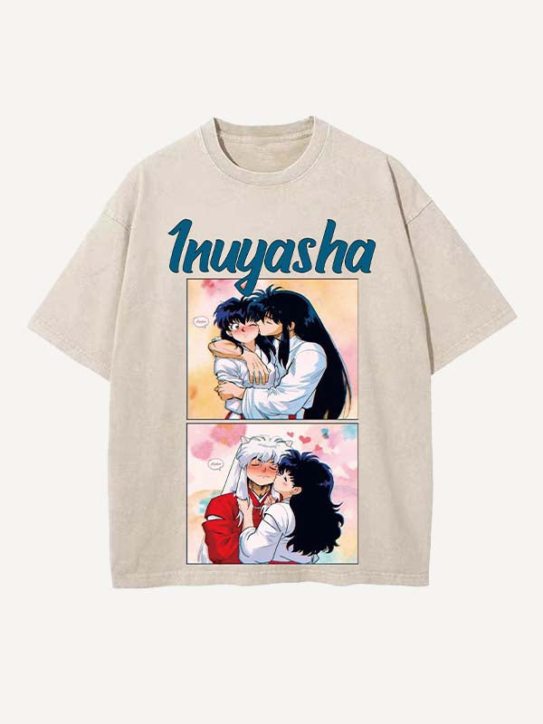 Inuyasha Print Round Neck T-shirt