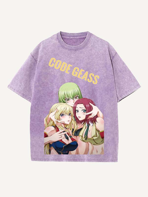 Code Geass Print Round Neck T-shirt