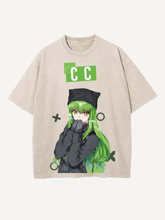Code Geass Print Round Neck T-shirt