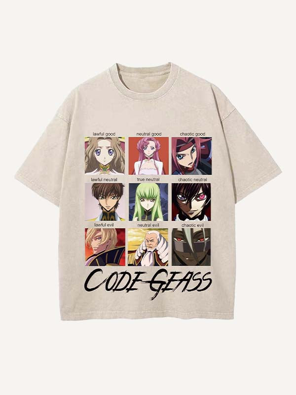 Code Geass Print Round Neck T-shirt