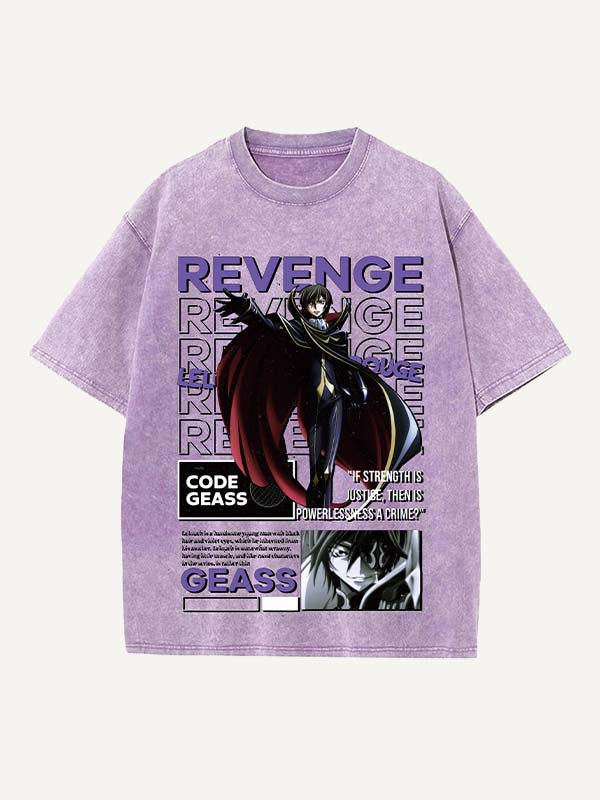 Code Geass Print Round Neck T-shirt
