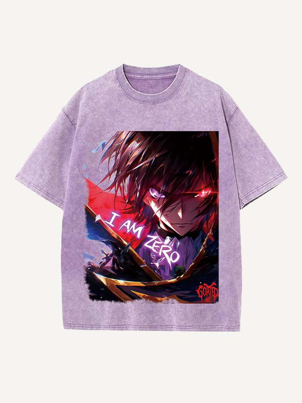 Code Geass Print Round Neck T-shirt