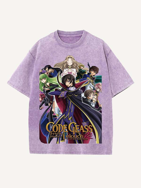 Code Geass Print Round Neck T-shirt