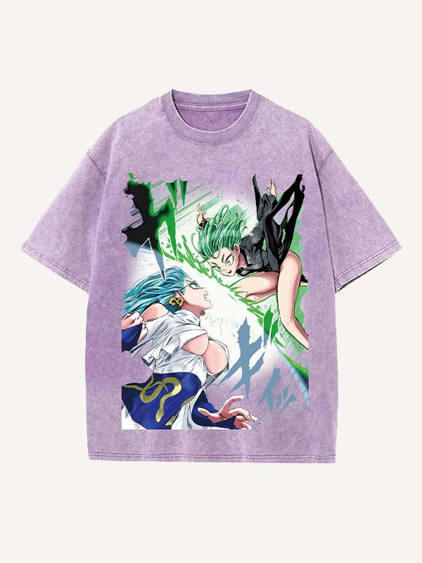 One-Punch Man Print Round Neck T-shirt