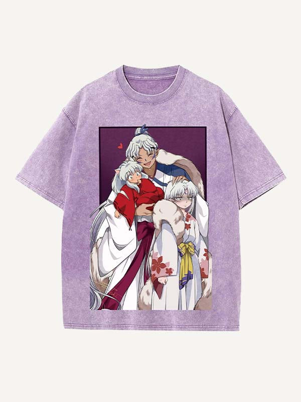 Inuyasha Print Round Neck T-shirt