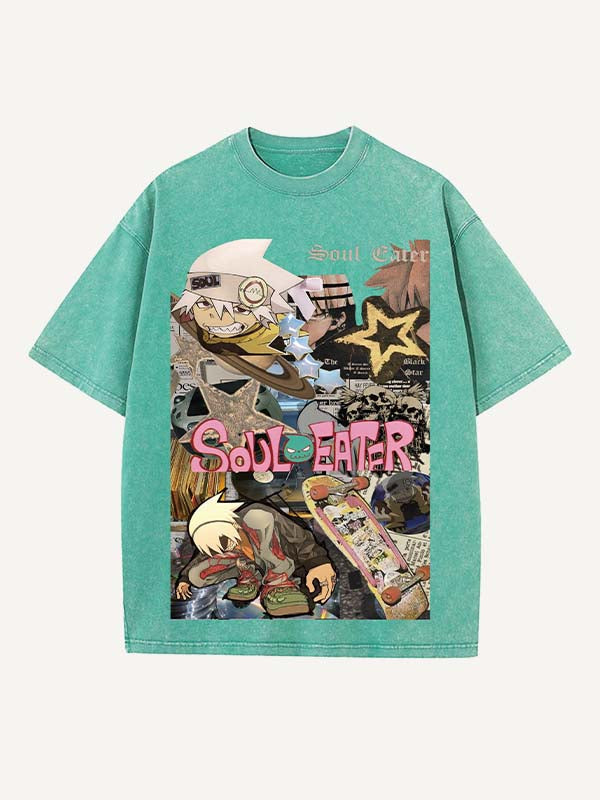 Soul Eater Print Round Neck T-shirt