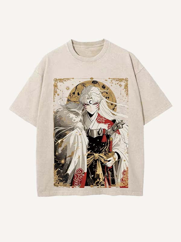 Inuyasha Print Round Neck T-shirt