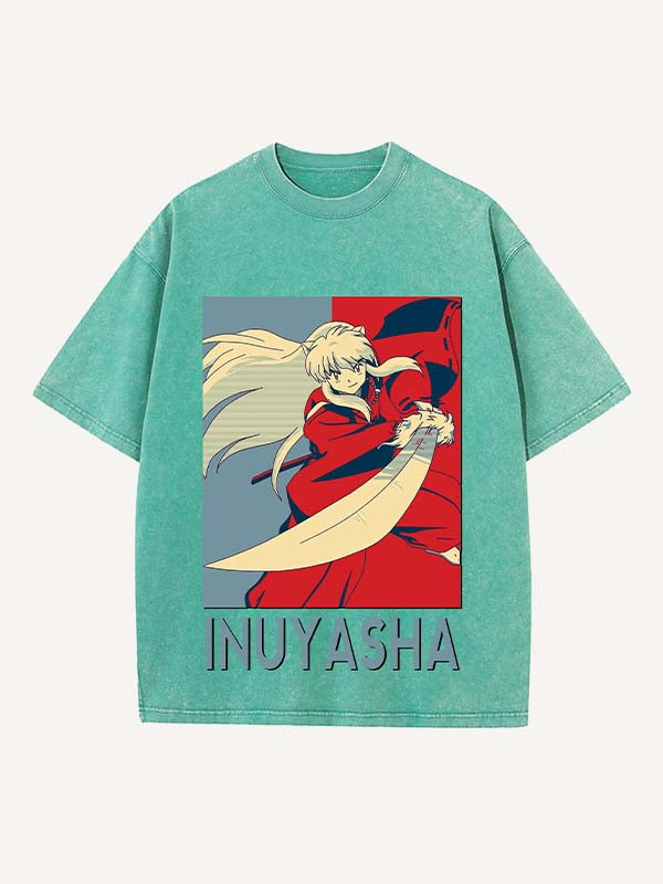 Inuyasha Print Round Neck T-shirt