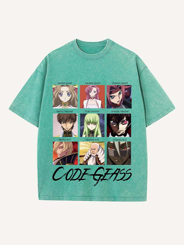 Code Geass Print Round Neck T-shirt