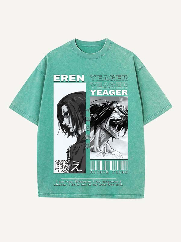 Attack on Titan Print Round Neck T-shirt